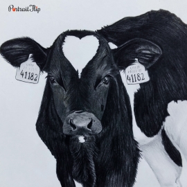 Portrait of a cow that is categorized under horse portraits
