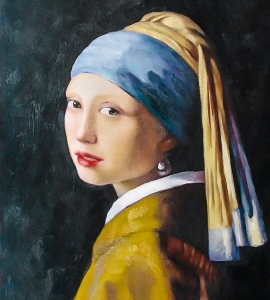 Hand-painted reproduction of Girl with a Pearl Earring