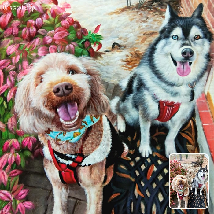 Pastel dog portrait