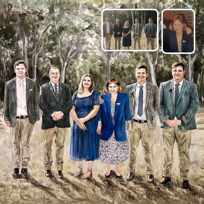 group watercolor painting